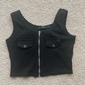 Brand- Millau. Black tank with zipper and pockets
